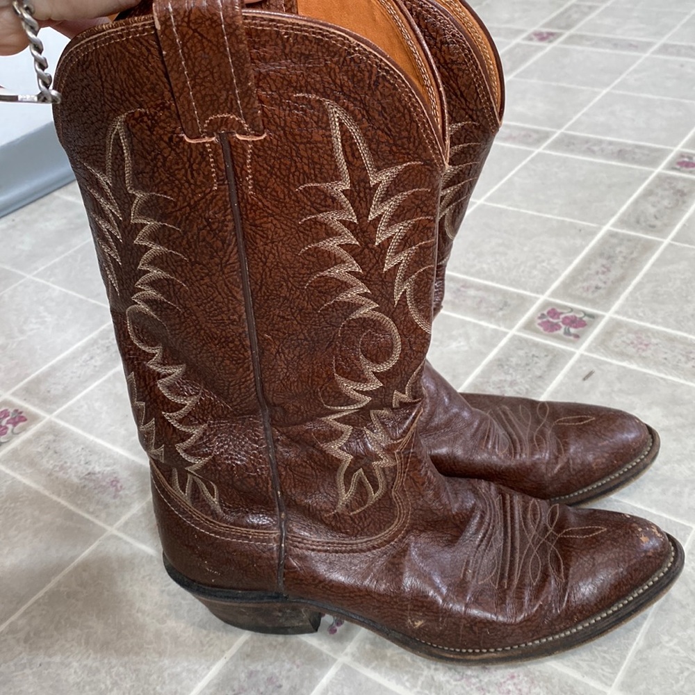 Brown nocona cowboy boots mens 7d